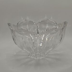 Gorham Crystal LOTUS 8" Round Bowl Lady Anne Collection EUC used For Display
